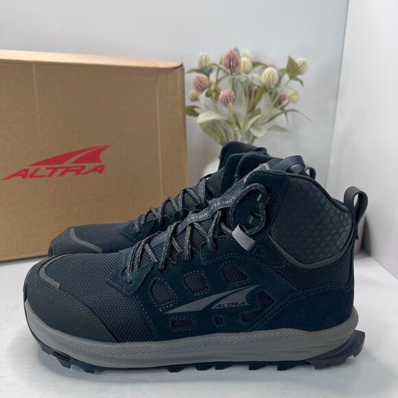 ALTRA Lone Peak Hiker 3 Trail Outdoor Shoes Black/Gray Men's 9.5 NWB Comfort - Picture 1 of 10